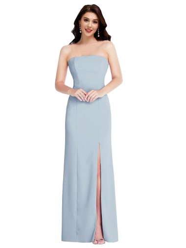Crepe Esticado Sem alças Sem Mangas Lombar Comprimento Chão Linha A Vestidos de Madrinha / Vestidos de Noite / Vestidos de Festa Baratos