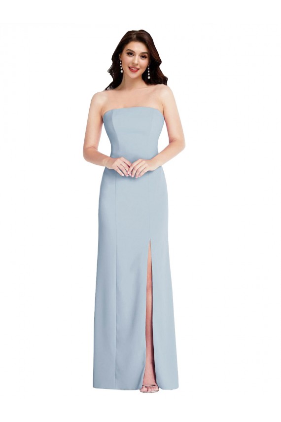Crepe Esticado Sem alças Sem Mangas Lombar Comprimento Chão Linha A Vestidos de Madrinha / Vestidos de Noite / Vestidos de Festa Baratos