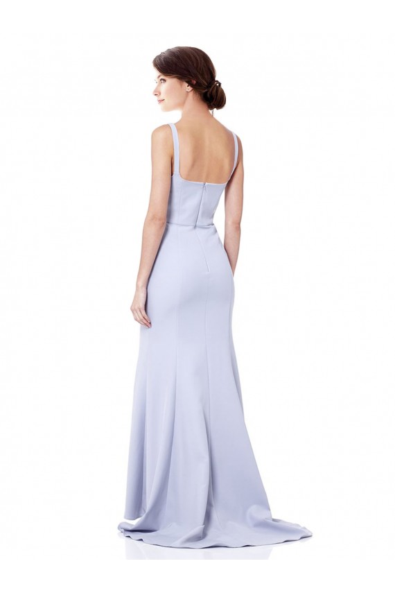 Crepe Esticado Alças finas Sem Mangas Comprimento Chão Vestidos de Festa / Vestidos de Madrinha Baratos