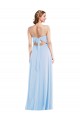 Chiffon Alças finas Sem Mangas Comprimento Chão Longo Linha A Vestidos de Madrinha / Vestidos de Noite Baratos