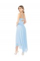 Chiffon Decote V Sem Mangas Buraco da fechadura Comprimento Midi Vestidos de Madrinha / Vestidos de Cocktail / Vestidos de Homecoming Baratos