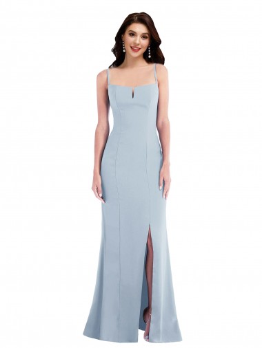 Crepe Esticado Alças finas Sem Mangas Comprimento Chão Trombeta Vestidos de Madrinha / Vestidos de Noite / Vestidos de Festa Baratos