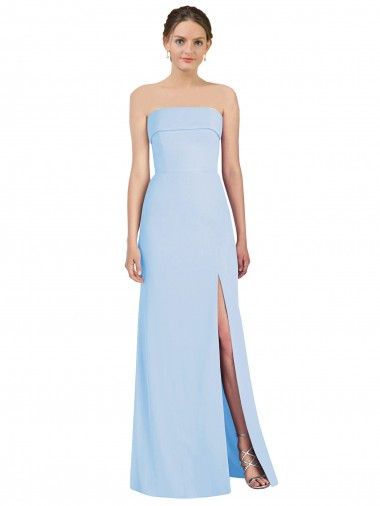 Chiffon Sem alças Sem Mangas Lombar Comprimento Chão Trombeta Vestidos de Madrinha / Vestidos de Noite Baratos