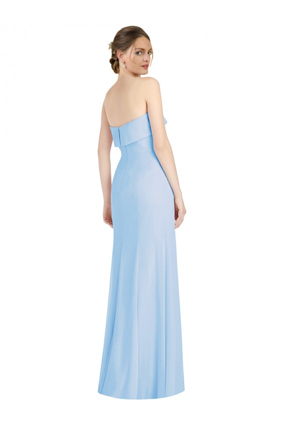 Chiffon Sem alças Sem Mangas Lombar Comprimento Chão Trombeta Vestidos de Madrinha / Vestidos de Noite Baratos
