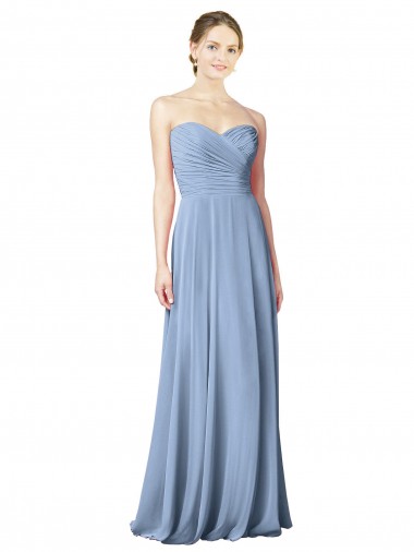 Chiffon Amor Sem Mangas Lombar Comprimento Chão Vestido de Festa / Vestidos de Noiva Baratos