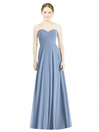 Chiffon Amor Sem Mangas Comprimento Chão Linha A Vestido de Madrinha / Vestido de Noite Baratos
