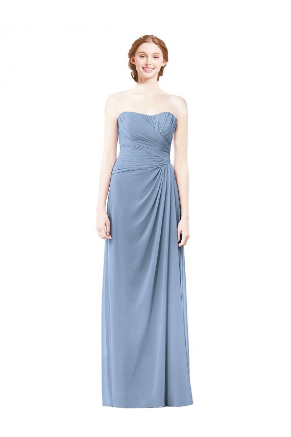 Chiffon Sem alças Sem Mangas Comprimento Chão Vestido de Noiva / Vestido de Festa Baratos
