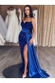 Lantejoulas Veludo Amor Sem Mangas Comboio Varredela Bainha Vestidos de Festa Baratos