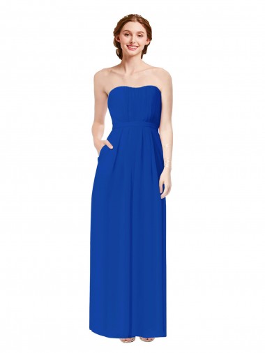Chiffon Amor Sem Mangas Abrir de volta Comprimento Chão Longo Bainha Vestidos de Madrinha Baratos