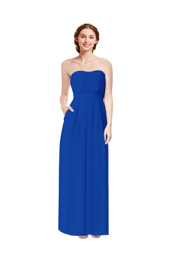 Chiffon Amor Sem Mangas Abrir de volta Comprimento Chão Longo Bainha Vestidos de Madrinha Baratos