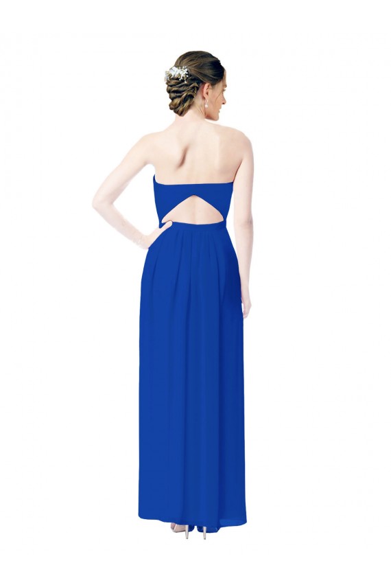 Chiffon Amor Sem Mangas Abrir de volta Comprimento Chão Longo Bainha Vestidos de Madrinha Baratos