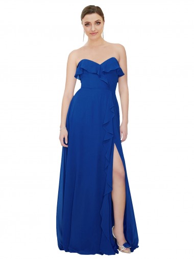 Chiffon Amor Sem Mangas Comprimento Chão Vestidos de Festa / Vestidos de Madrinha Baratos