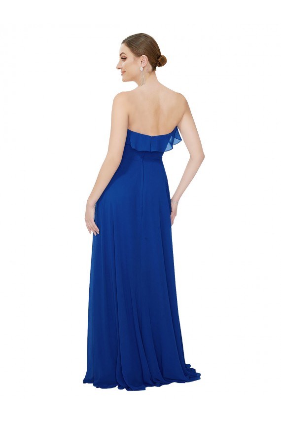Chiffon Amor Sem Mangas Comprimento Chão Vestidos de Festa / Vestidos de Madrinha Baratos