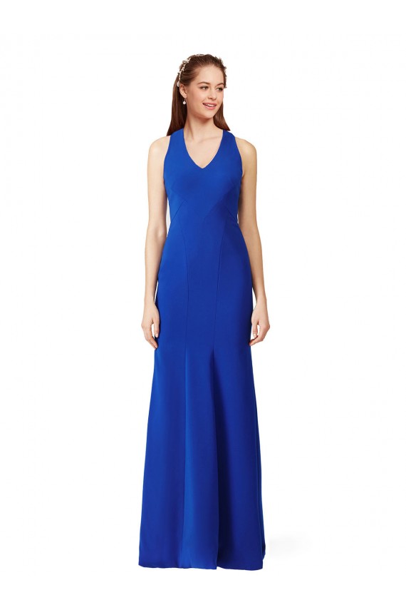Crepe Esticado Decote V Sem Mangas Comprimento Chão Vestidos de Madrinha / Vestidos de Noite / Vestidos de Festa Baratos