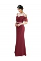 Chiffon Alças finas Ombro Frio Lombar Comprimento Chão Vestidos de Madrinha Baratos