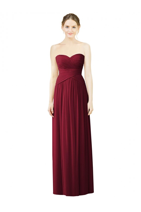 Chiffon Amor Sem Mangas Comprimento Chão Vestido de Noite / Vestidos de Madrinha Baratos