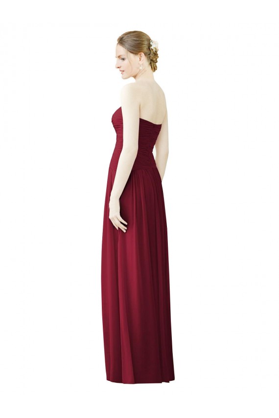 Chiffon Amor Sem Mangas Comprimento Chão Vestido de Noite / Vestidos de Madrinha Baratos
