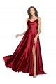 Cetim Sedoso Alças finas Sem Mangas Lombar Comprimento Chão Vestidos de Madrinha / Vestidos de Noite / Vestidos de Festa Baratos
