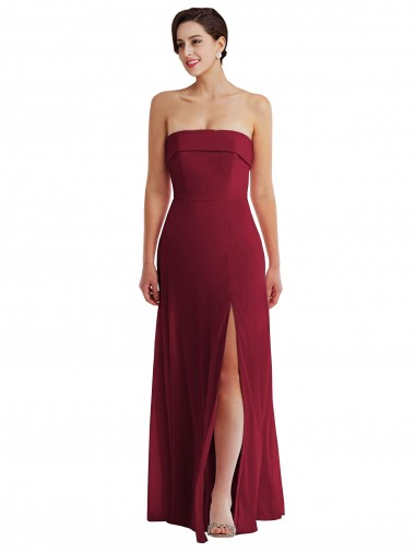 Chiffon Sem alças Sem Mangas Lombar Comprimento Chão Vestidos de Madrinha / Vestidos de Noite Baratos
