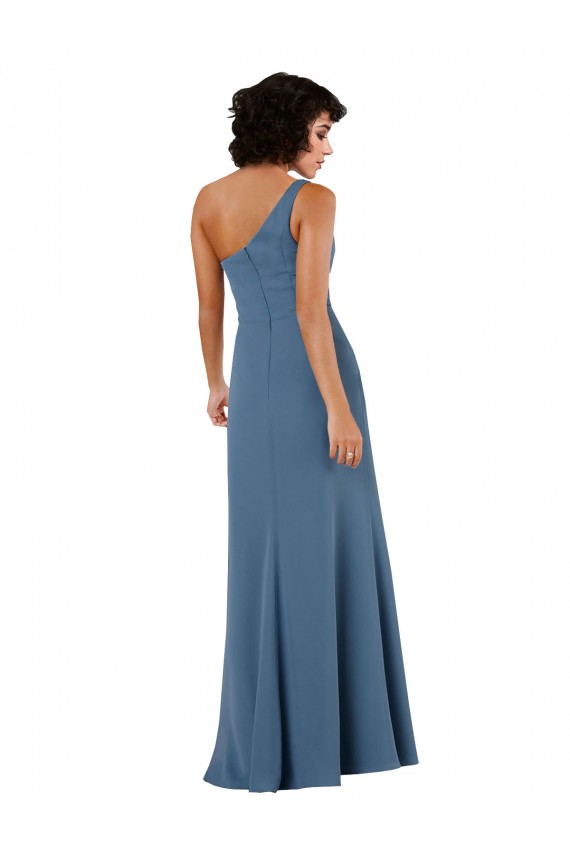Chiffon Um Ombro Sem Mangas Comprimento Chão Vestidos de Madrinha / Vestidos de Noite Baratos