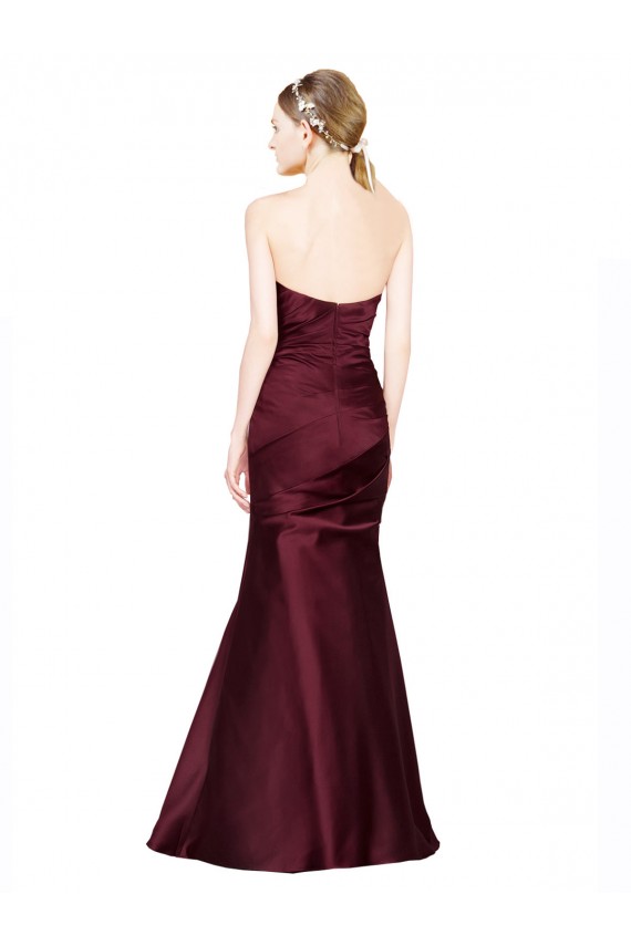 Cetim Amor Sem Mangas Lombar Comprimento Chão Vestidos de Madrinha / Vestidos de Noite / Vestidos de Festa Baratos