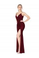 Chiffon Decote V Sem Mangas Costas em V Comprimento Chão Longo Sereia Vestidos de Madrinha / Vestidos de Noite / Vestidos de Festa Baratos