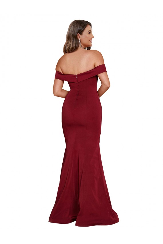 Spandex Fora do Ombro Sem Mangas Comprimento Chão Vestidos de Madrinha / Vestidos de Noite / Vestidos de Festa Baratos