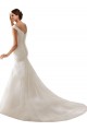 Tule Fora do Ombro Sem Mangas Comboio Capela Bainha Vestidos de Noiva Baratos