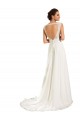 Chiffon & Renda Amor Mangas Compridas Buraco da fechadura Comboio Capela Bainha Vestidos de Noiva Baratos