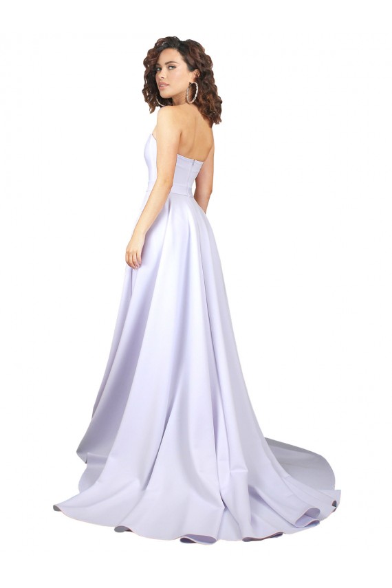 Crepe Esticado Amor Sem Mangas Comprimento Chão Vestidos de Noiva Baratos
