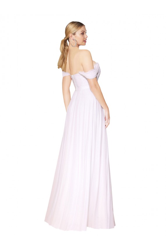 Chiffon Fora do Ombro Sem Mangas Comprimento Chão Vestidos de Madrinha / Vestidos de Noite / Vestidos de Festa Baratos