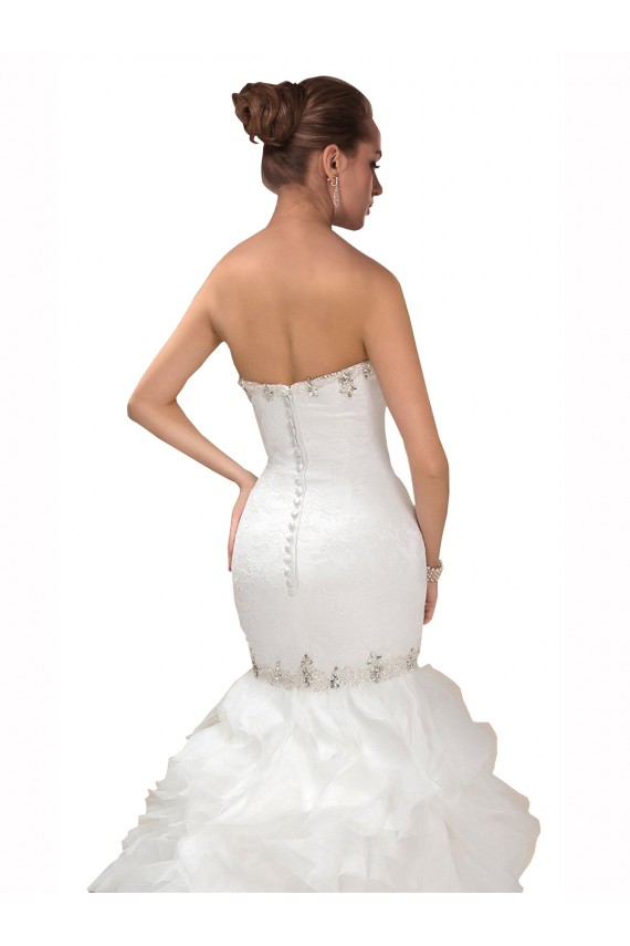 Tule Amor Sem Mangas Comboio Capela Sereia Longo Vestidos de Noiva Baratos