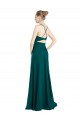 Chiffon Decote V Sem Mangas Buraco da fechadura Comprimento Chão Caçador Verde Linha A Vestidos de Madrinha Baratos