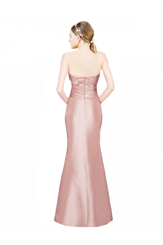 Cetim Elástico Amor Sem Mangas Lombar Comprimento Chão Vestidos de Madrinha / Vestidos de Noite / Vestidos de Festa Baratos