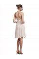 Chiffon Cabeçada Sem Mangas Comprimento Joelho Linha A Vestidos de Madrinha / Vestidos de Cocktail / Vestidos de Homecoming Baratos
