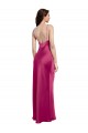 Cetim Elástico Alças finas Sem Mangas Lombar Comprimento Chão Vestidos de Madrinha / Vestidos de Noite / Vestidos de Festa Baratos