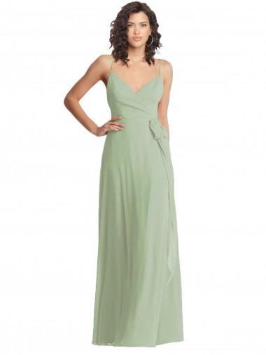 Chiffon Alças finas Sem Mangas Comprimento Chão Trombeta Vestidos de Madrinha / Vestidos de Noite Baratos