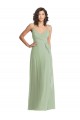 Chiffon Alças finas Sem Mangas Comprimento Chão Trombeta Vestidos de Madrinha / Vestidos de Noite Baratos