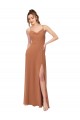 Chiffon Decote Capuz Sem Mangas Lombar Comprimento Chão Vestidos de Madrinha Baratos
