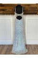 Lantejoulas Veludo Decote V Sem Mangas Comboio Varredela Vestidos de Festa / Vestido de Noiva Baratos