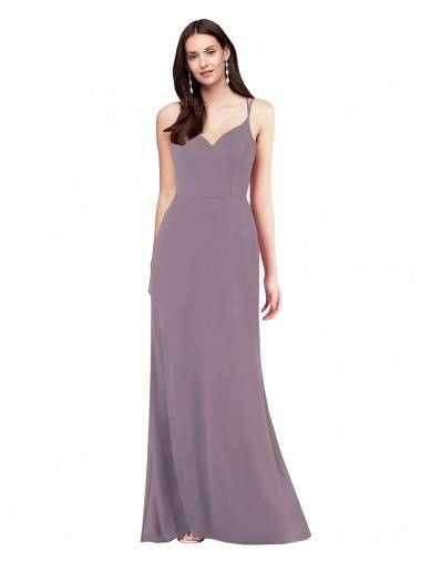 Chiffon Amor Sem Mangas Criss Cruz Comprimento Chão Vestidos de Madrinha / Vestidos de Noite Baratos