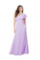 Chiffon Um Ombro Sem Mangas Comprimento Chão Longo Linha A Vestido de Festa / Vestido de Madrinha Baratos