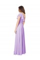 Chiffon Um Ombro Sem Mangas Comprimento Chão Longo Linha A Vestido de Festa / Vestido de Madrinha Baratos