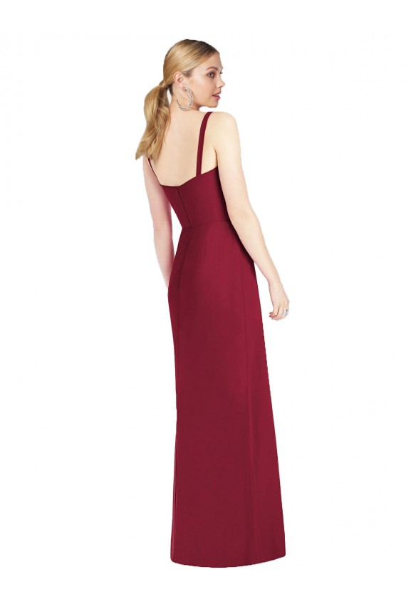 Chiffon Alças finas Sem Mangas Comprimento Chão Lilás Sereia Vestidos de Madrinha Baratos