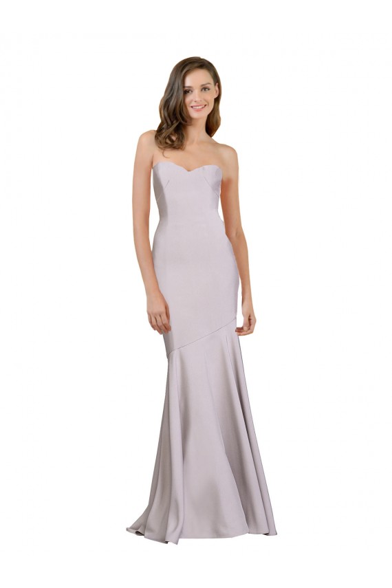 Crepe Esticado Sem alças Sem Mangas Comprimento Chão Sereia Vestido de Madrinha / Vestido de Festa Baratos