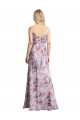 Cetim Elástico & Floral Decote Capuz Sem Mangas Comprimento Chão Vestidos de Madrinha / Vestidos de Noite Baratos