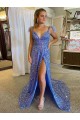 Lantejoulas Veludo Decote V Sem Mangas Comboio Corte Vestidos de Festa Baratos