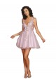 Tule Decote V Sem Mangas Costas em V Curto Vestidos de Madrinha / Vestidos de Cocktail / Vestidos de Homecoming Baratos