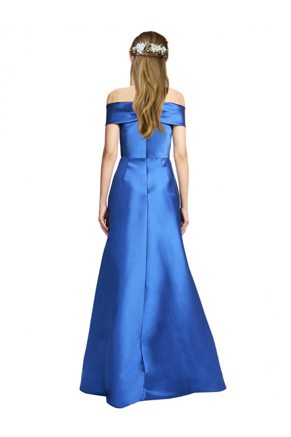 Cetim Fora do Ombro Sem Mangas Comprimento Chão Vestidos de Madrinha / Vestidos de Noite / Vestidos de Festa Baratos