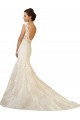 Tule & Renda Decote V Sem Mangas Lombar Comboio Capela Vestidos de Noiva Baratos